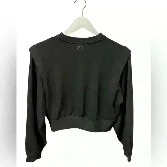 Calia by Carrie Underwood Black Cropped Crew Neck Sweatshirt, Size XS - Picture 4 of 5